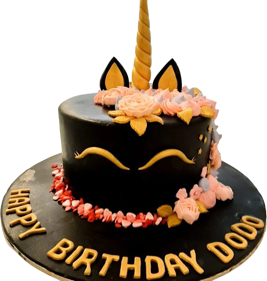 Black Unicorn Cake